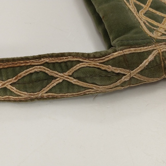 Authentic 70s Vintage Bohemian Velvet Purse Cotton w Applique sm Boho Handbag - Picture 9 of 9